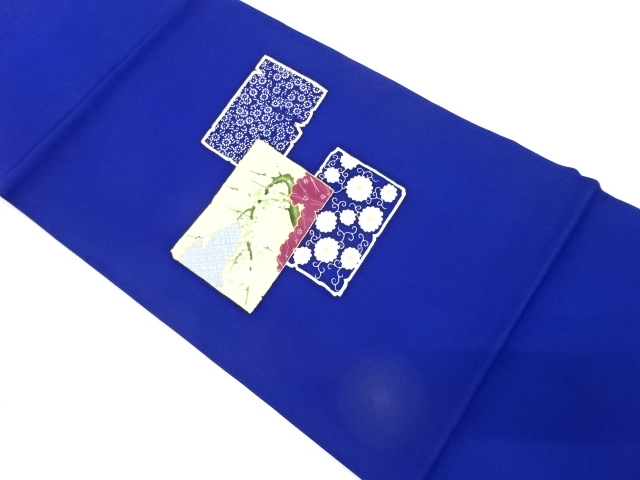 JAPANESE NAGOYA OBI / SHIOZE / HAND PAINTED / KIKU ARABESQUE